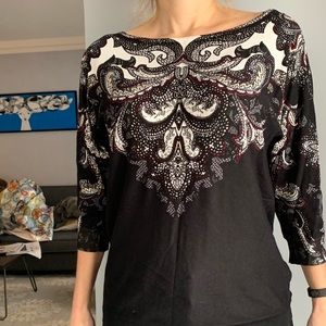 White House Black Market Boatneck Knit Top